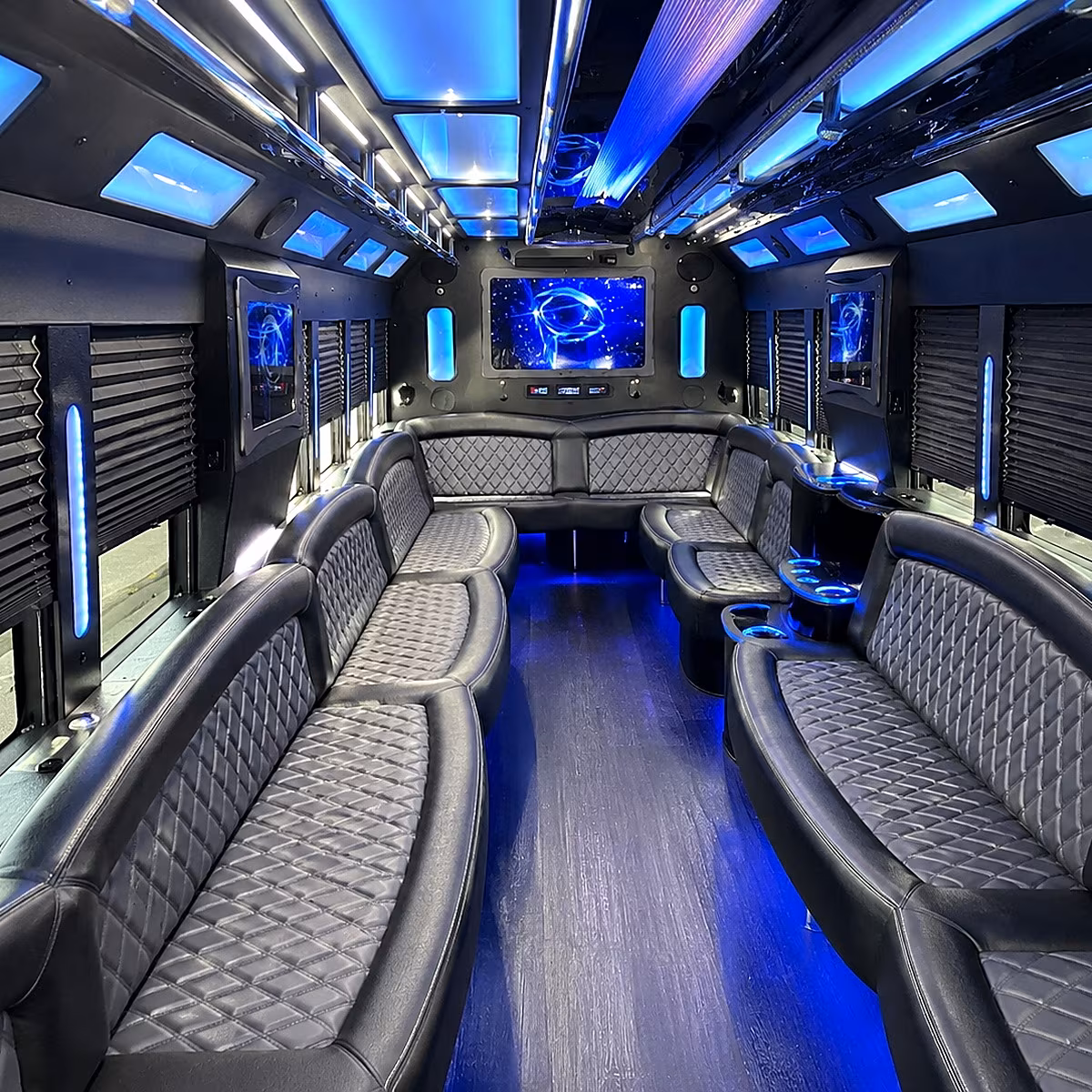 Tyler Birthday, Sweet 16, & Quinceañera Transportation party bus interior
