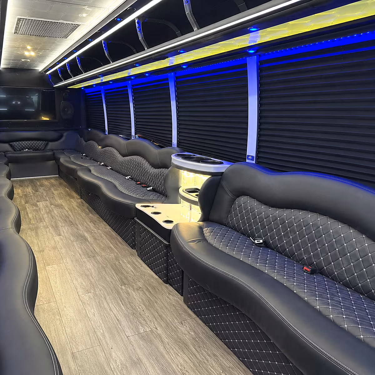 Tyler Sporting Event Transportation party bus interior