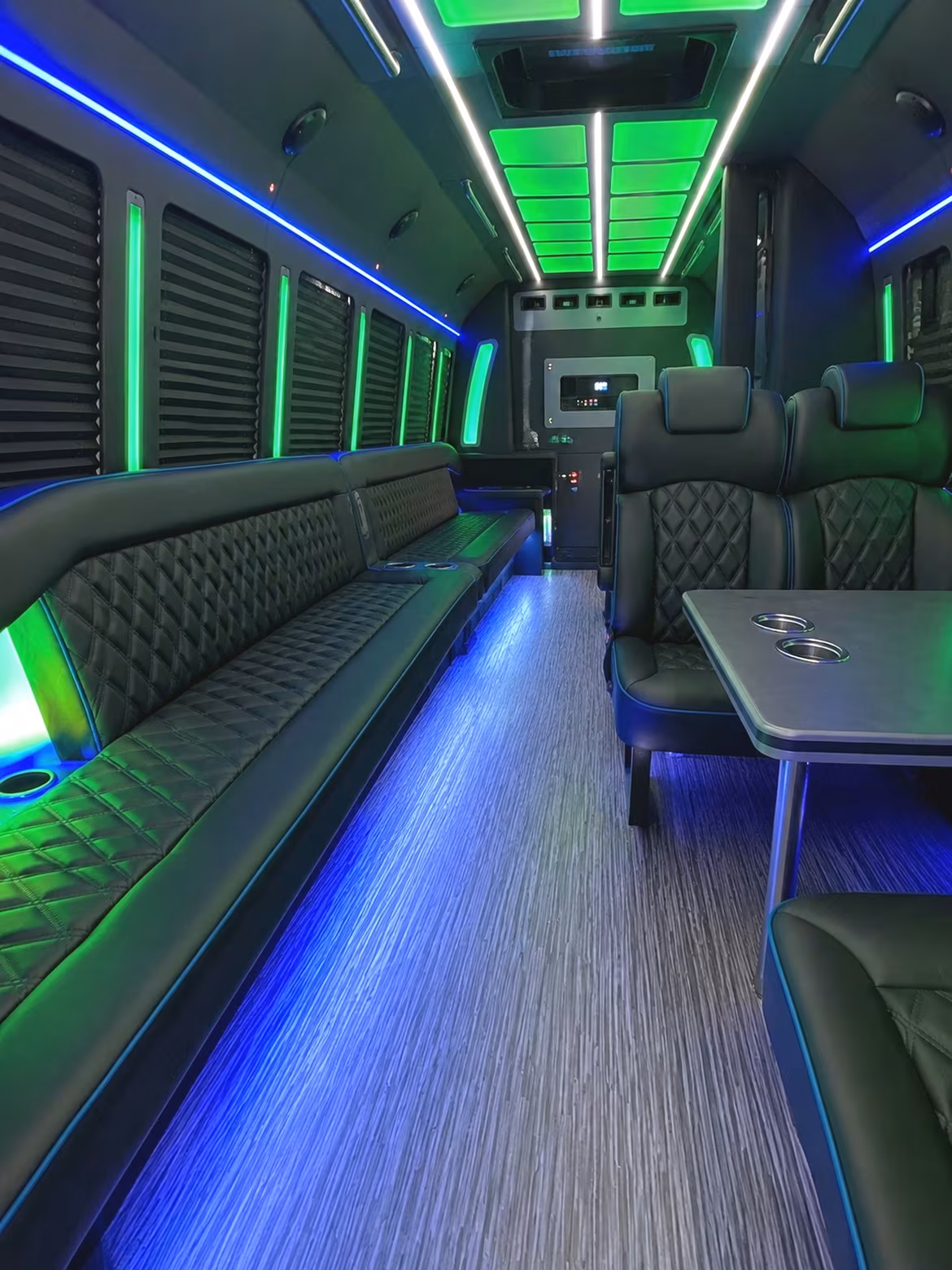 Tyler Wedding Transportation party bus interior