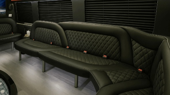 Interior of Tyler Party Bus Company's 14 Passenger Sprinter Limousine in Mesquite