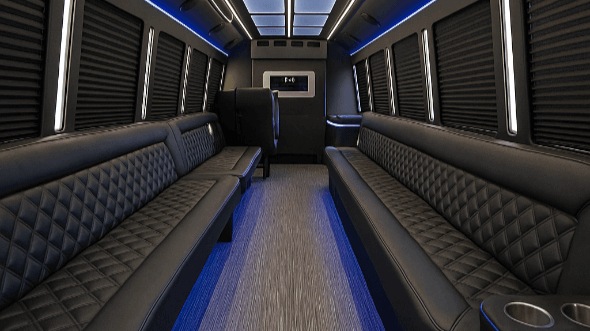 Interior of Tyler Party Bus Company's 20 Passenger Party Bus in Bossier City