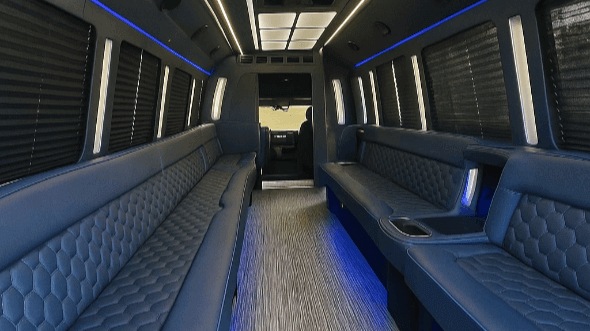 Interior of Tyler Party Bus Company's 25 Passenger Party Bus in DeSoto