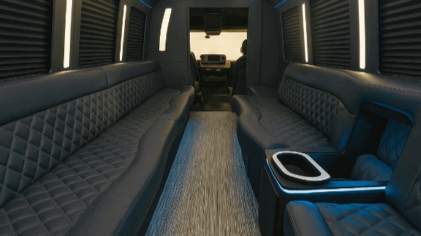 Interior of Tyler Party Bus Company's 25 Passenger Party Bus in Rockwall