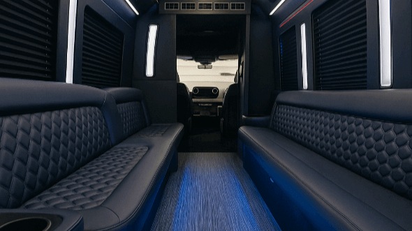 Interior of Tyler Party Bus Company's 25 Passenger Party Bus in Wylie