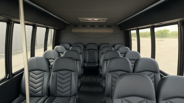 Interior of Tyler Party Bus Company's 28 Passenger Minibus in Tyler