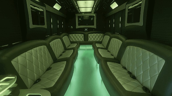 Interior of Tyler Party Bus Company's 28 Passenger Party Bus in Wylie