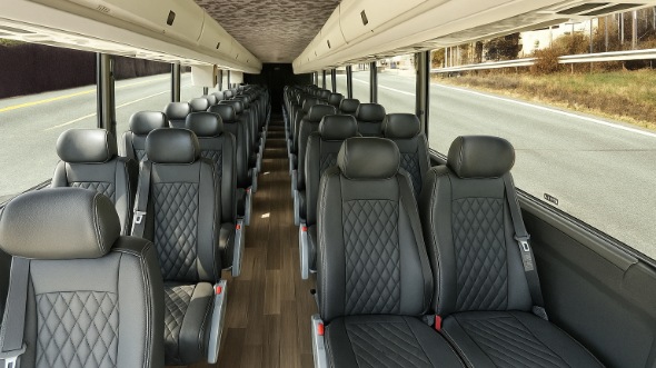 Interior of Tyler Party Bus Company's 30 Passenger Minibus in Tyler
