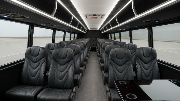 Interior of Tyler Party Bus Company's 35 Passenger Mini Bus in Tyler