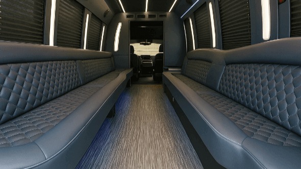 Interior of Tyler Party Bus Company's 40 Passenger Party Bus in Bossier City
