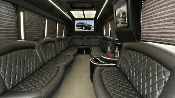 Interior of Tyler Party Bus Company's 40 Passenger Party Bus in Dallas