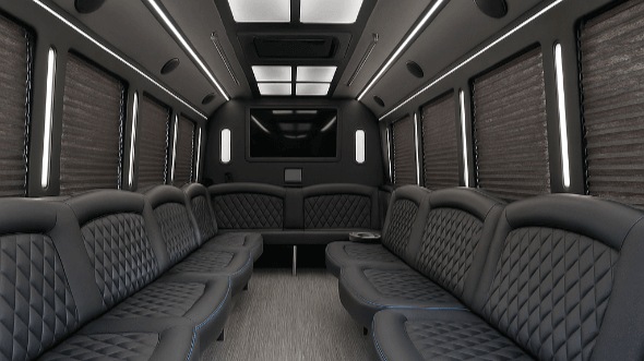 Interior of Tyler Party Bus Company's 40 Passenger Party Bus in DeSoto