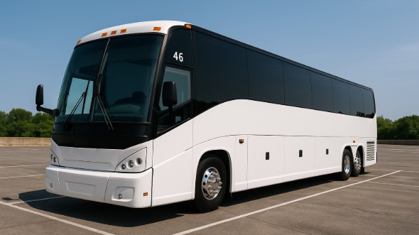 Exterior of Tyler Party Bus Company's 45 Passenger Charter Bus in Tyler
