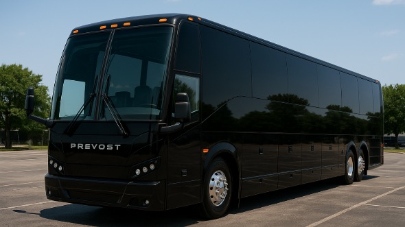 Exterior of Tyler Party Bus Company's 46 Passenger Charter Bus in Tyler
