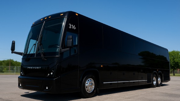 Exterior of Tyler Party Bus Company's 47 Passenger Charter Bus in Tyler