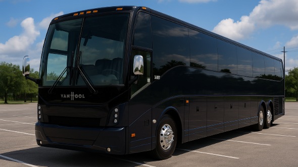 Exterior of Tyler Party Bus Company's 48 Passenger Charter Bus in Tyler