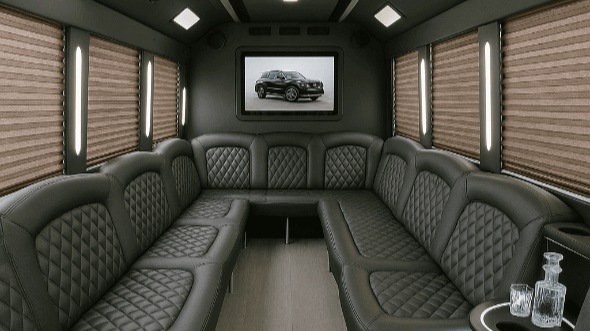 Interior of Tyler Party Bus Company's 50 Passenger Party Bus in Mesquite