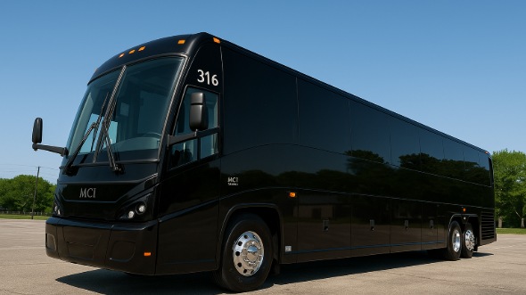Exterior of Tyler Party Bus Company's 51 Passenger Charter Bus in Tyler