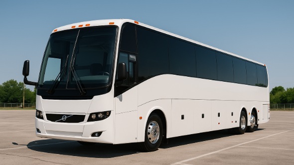 Exterior of Tyler Party Bus Company's 56 Passenger Charter Bus in Tyler