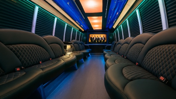 tyler 25 passenger party bus interior