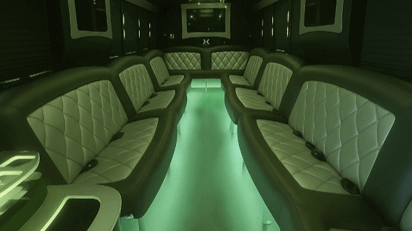 tyler 28 passenger party bus inside